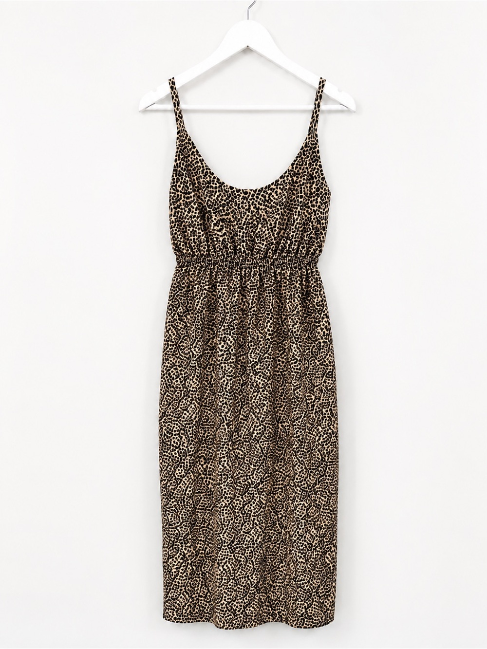 Old Navy Leopard Print Jersey Midi Dress in Brown and Black